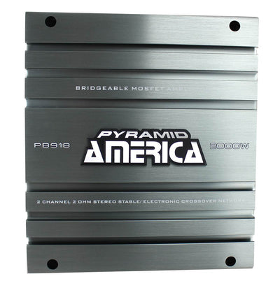 Pyramid 2000W 2 Channel Car Audio Amplifier Power Amp Bridgeable (For Parts)