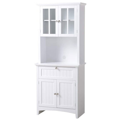 American Furniture Classics OS Home & Office Wooden Buffet & Hutch, White (Used) - VMInnovations