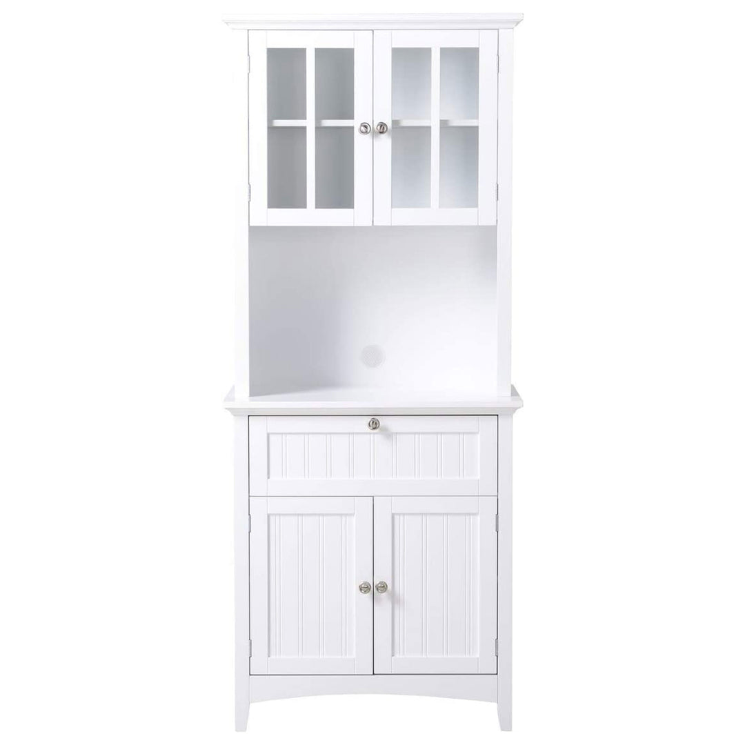 American Furniture Classics OS Home & Office Wooden Buffet & Hutch, White (Used)