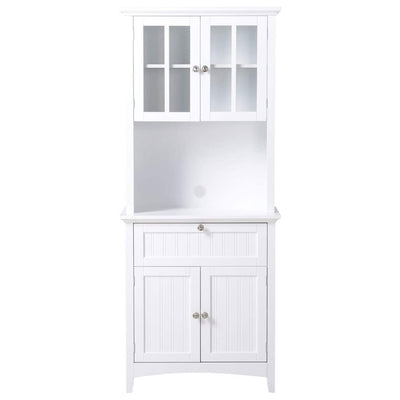 American Furniture Classics OS Home and Office Wooden Buffet and Hutch, White - VMInnovations
