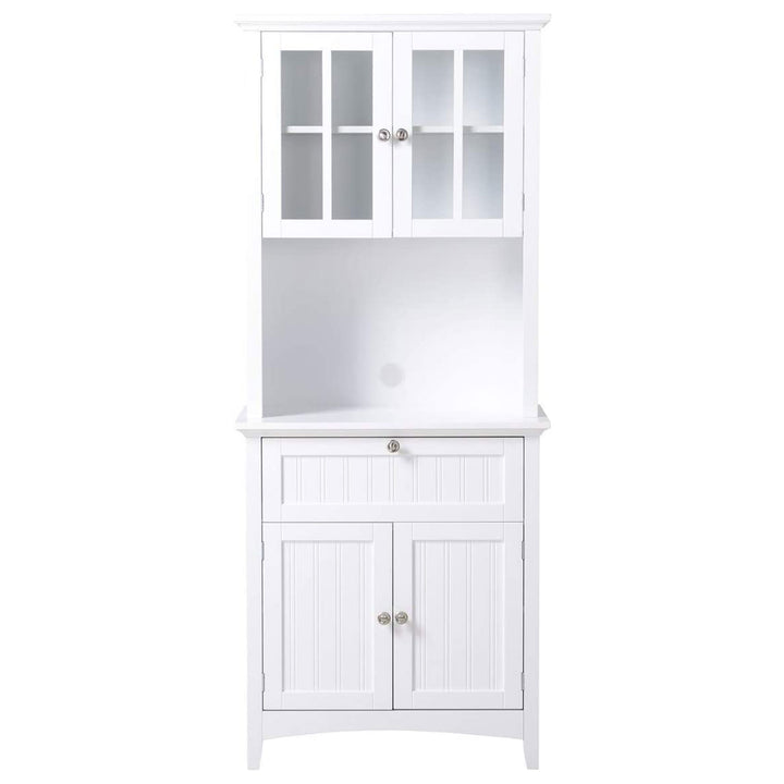 American Furniture OS Home and Office Wooden Buffet and Hutch, White (Open Box)