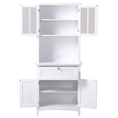 American Furniture Classics OS Home & Office Wooden Buffet & Hutch, White (Used) - VMInnovations