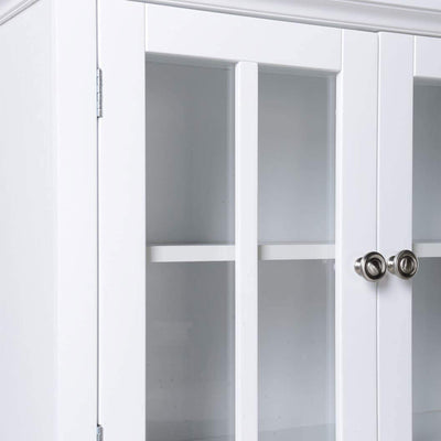 American Furniture Classics OS Home & Office Wooden Buffet & Hutch, White (Used) - VMInnovations