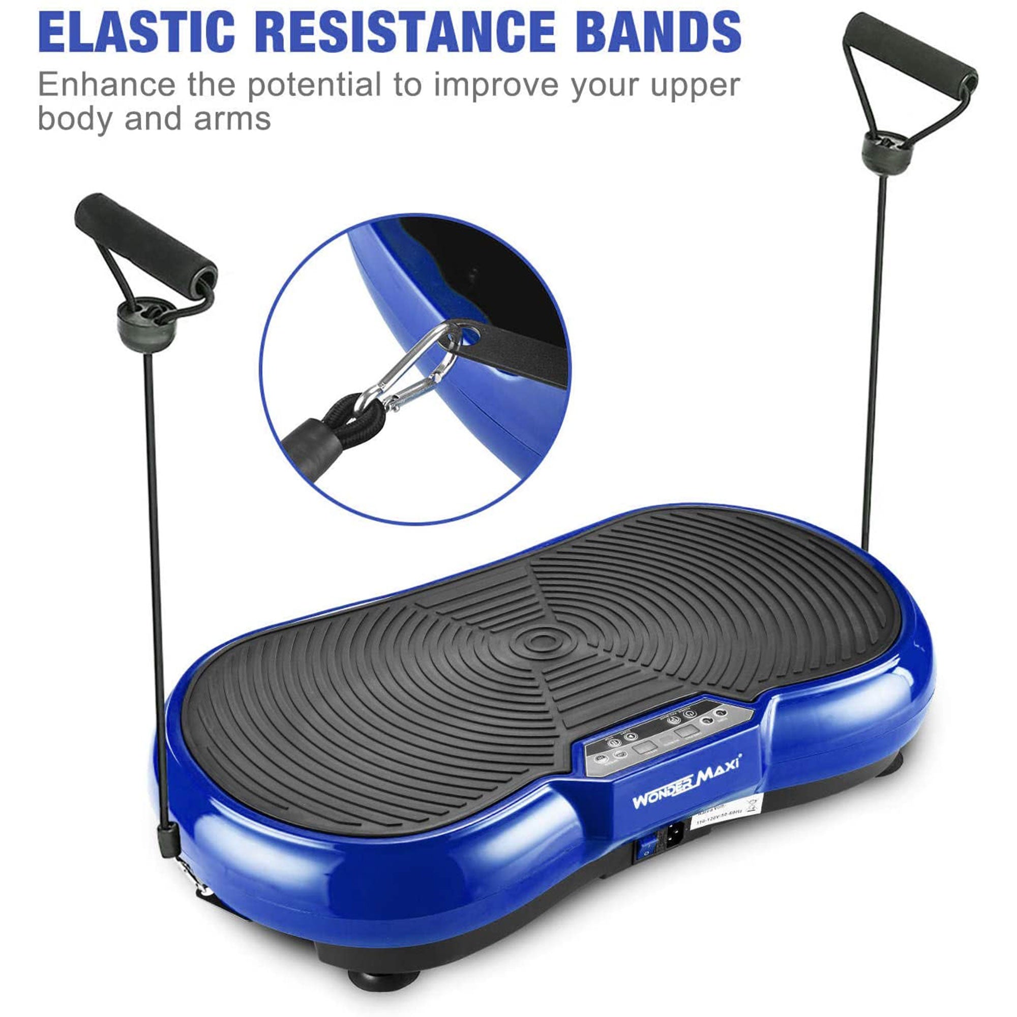 Wonder Maxi 3D Vibration Plate Exercise Machine w/ Dual Motor Oscillation, Blue