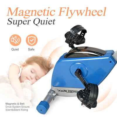 Wonder Maxi Folding Magnetic Indoor Exercise Bike with Arm Resistance Bands - VMInnovations