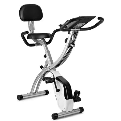 Wonder Maxi Folding Magnetic Indoor Exercise Bike w/ Arm Resistance Bands, Black
