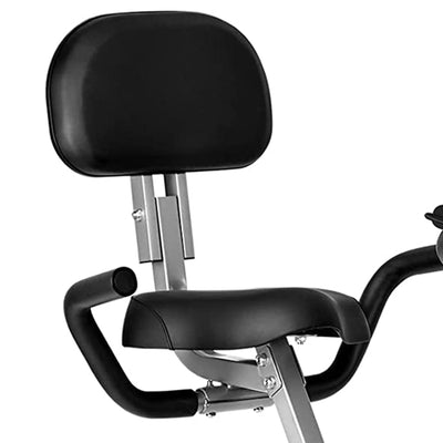 Wonder Maxi Folding Magnetic Indoor Exercise Bike w/ Arm Resistance Bands, Black