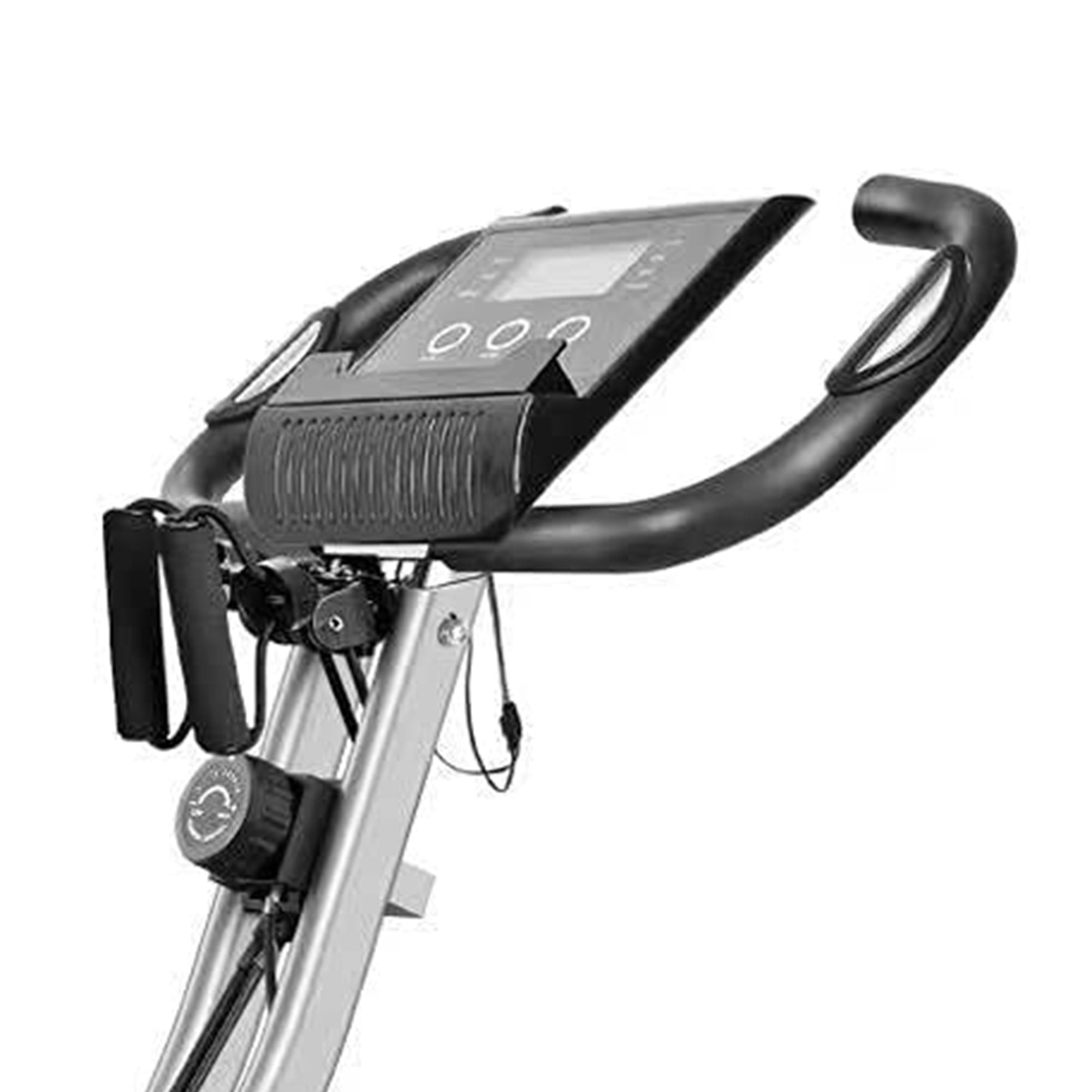 Wonder Maxi Folding Magnetic Indoor Exercise Bike w/ Arm Resistance Bands, Black