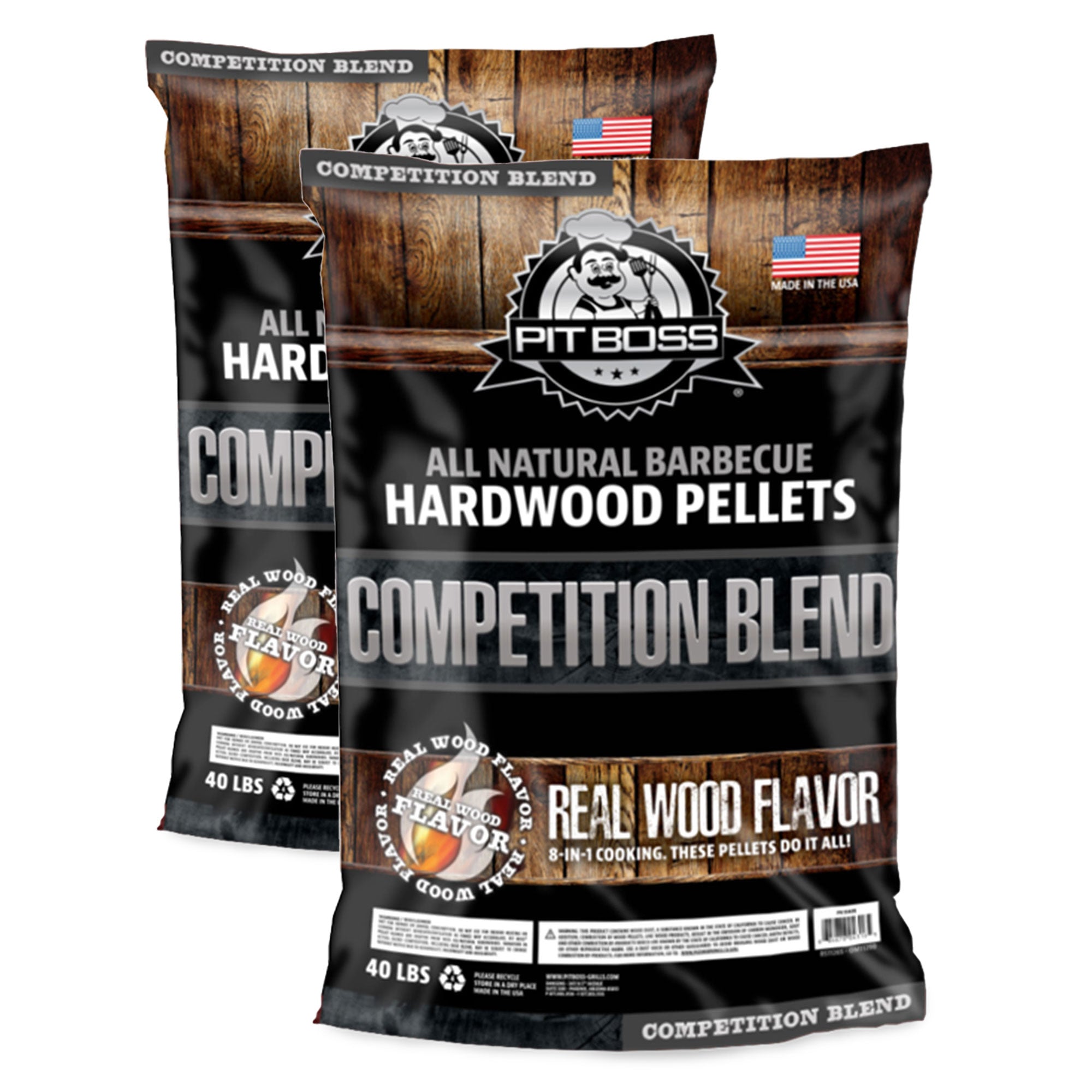 Pit Boss 55435 40 Pound Bag BBQ Wood Pellets for Pellet Grill, Competition Blend (2 Pack)