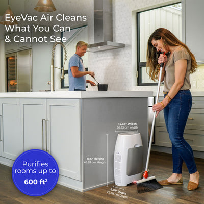 EyeVac Air 2-in-1 Air Purifier and Touchless Canister Vacuum w/Filter(For Parts)