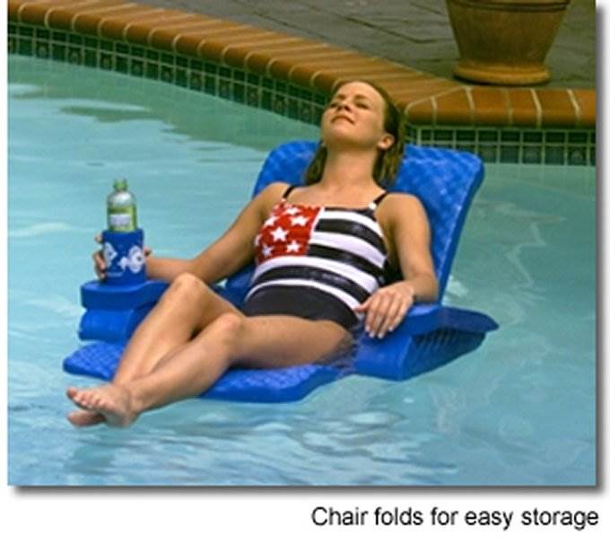 Unsinkable Swimming Pool Floating Chair Foam Blue (Open Box)