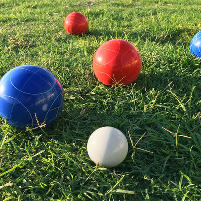 YardGames Giant 4 In a Row Multiplayer Game & 100mm Resin Bocce Ball Game Set