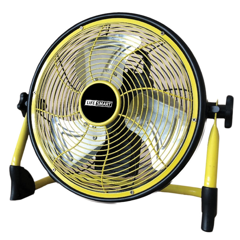 Lifesmart 12 In Rechargeable Battery Powdered Variable Speed Fan, Yellow (Used)