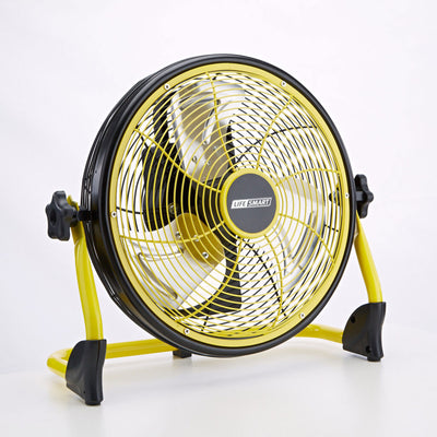 Lifesmart FGD-12C 12 In Rechargeable Battery Powdered Variable Speed Fan, Yellow