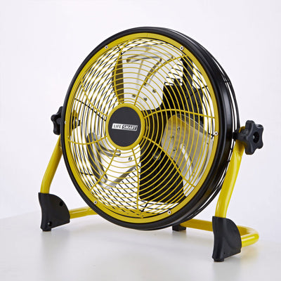 Lifesmart FGD-12C 12 In Rechargeable Battery Powdered Variable Speed Fan, Yellow