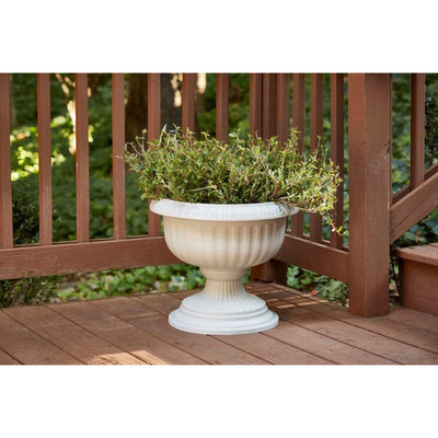 Southern Patio Dynamic Outdoor Resin Grecian Urn Planter Pot, White (4 Pack)