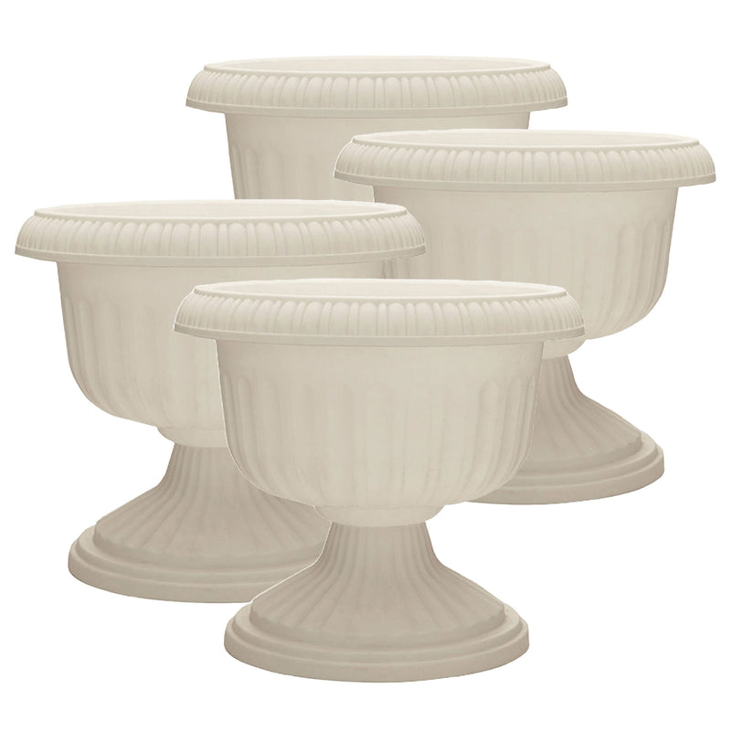 Southern Patio Dynamic Outdoor Resin Grecian Urn Planter Pot, White (4 Pack)