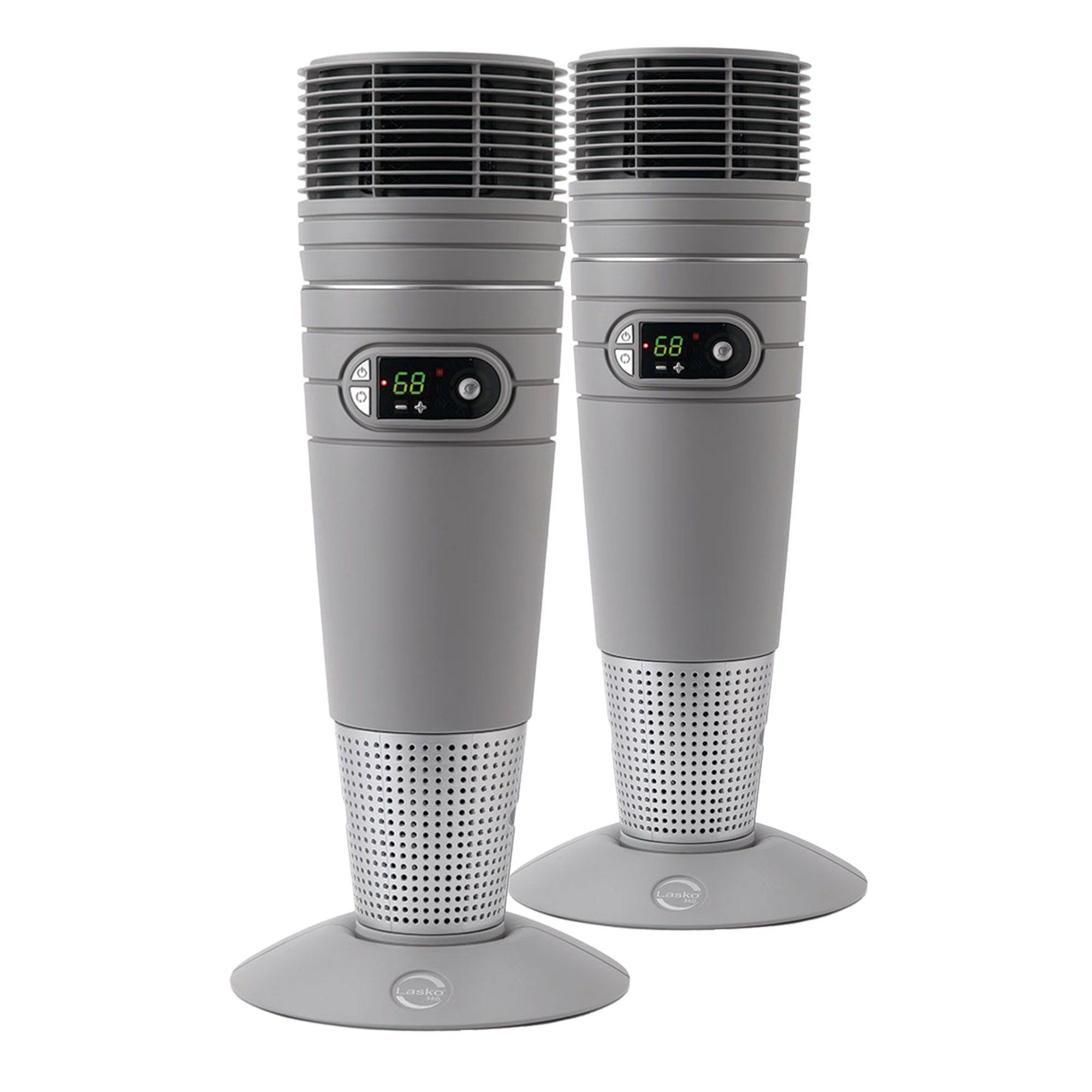 Lasko 6462 Full Circle Electric 1500W Oscillating Ceramic Tower Heater, 2 Pack