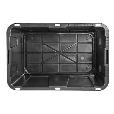 Professional Storage Tote with Handles, 27 Gallon, Black (4 Pack) (Used)