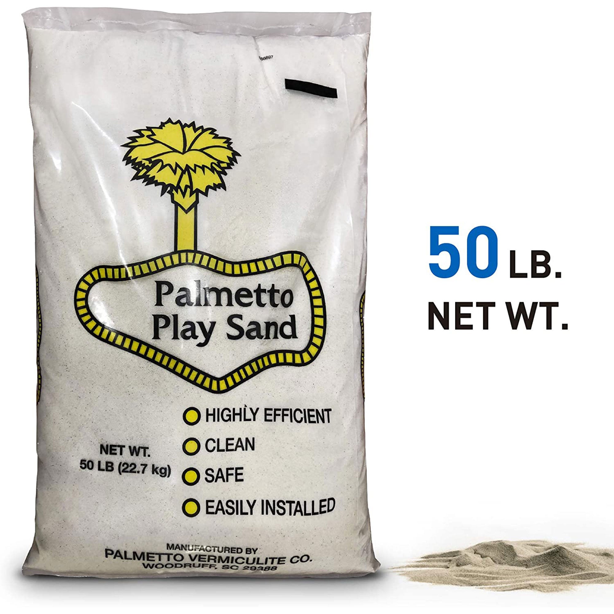 Palmetto 5 Pack Natural Play Sand for Sand Box, Play Areas, Home, 50 LB, Creme