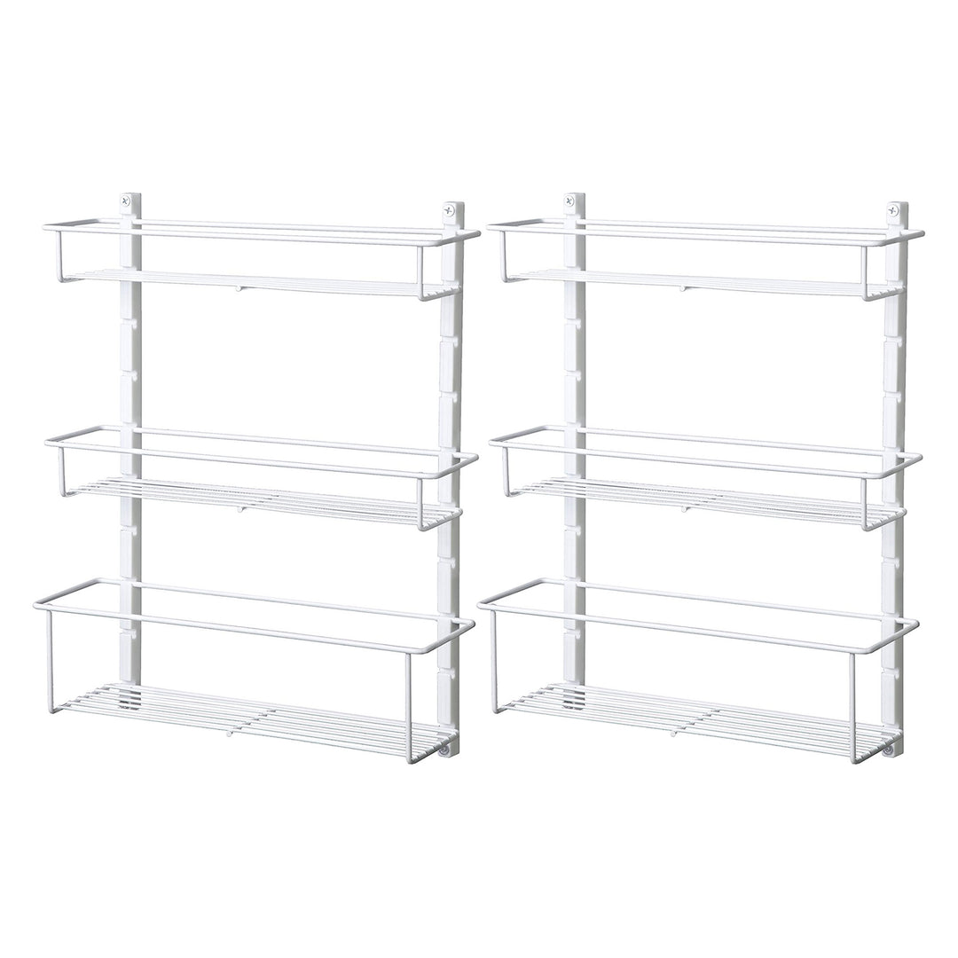 ClosetMaid Adjustable 3 Shelf Spice Rack for Cabinet/Wall Mount, White (2 Pack)