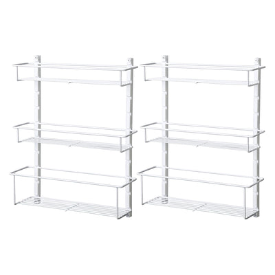 ClosetMaid Adjustable 3 Shelf Spice Rack for Cabinet/Wall Mount, White (2 Pack)
