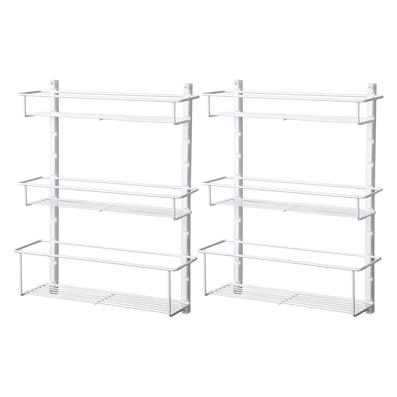 ClosetMaid Adjustable 3 Shelf Spice Rack for Cabinet/Wall Mount, White (2 Pack)