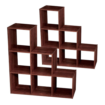ClosetMaid 3 Tier Wooden Cubical Organizer for Added Storage, Dark Cherry (2 Pk)