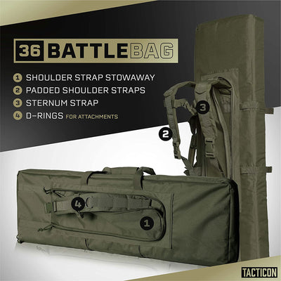 Tacticon Armament BattleBag 36 Inch Nylon Double Slot Bag Gear Case (Open Box)
