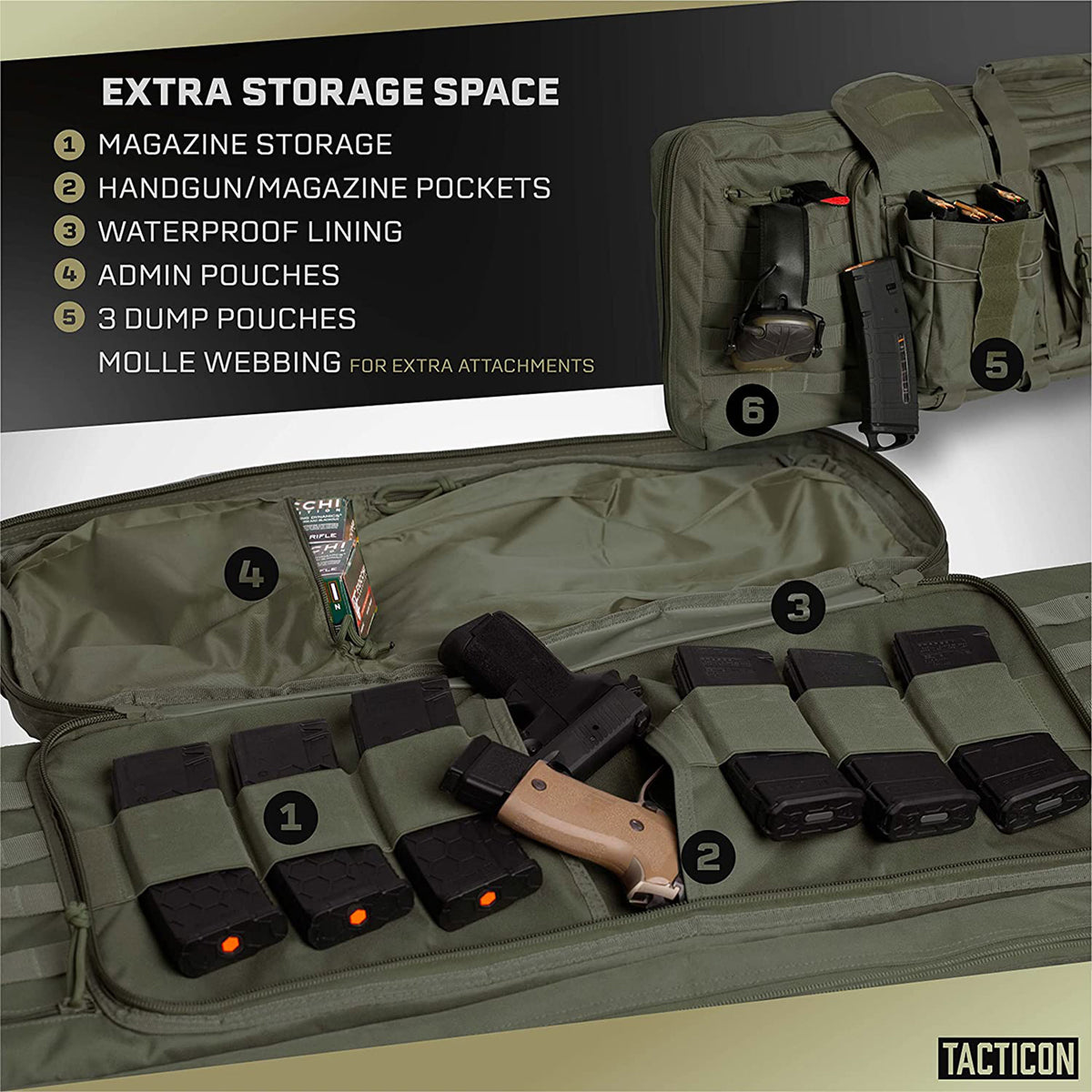 Tacticon Armament BattleBag 36 Inch Nylon Double Slot Bag Gear Case (Open Box)