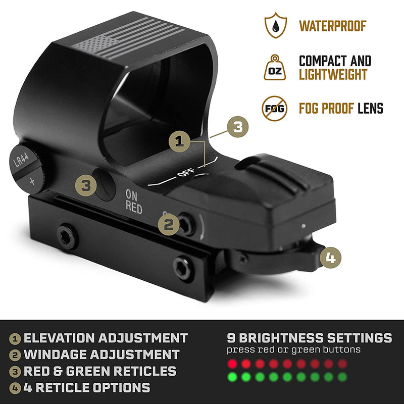 Tacticon Armament Predator V2 Reflex Red and Green Dot Sight with No Fog Optic