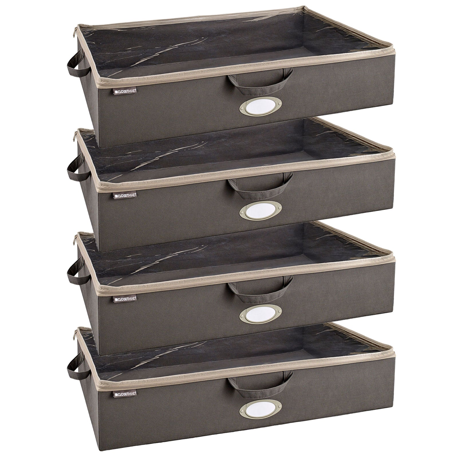 ClosetMaid Fabric Organizer Multiple Item Storage Zip Bag, Charcoal (4 Pack) - VMInnovations