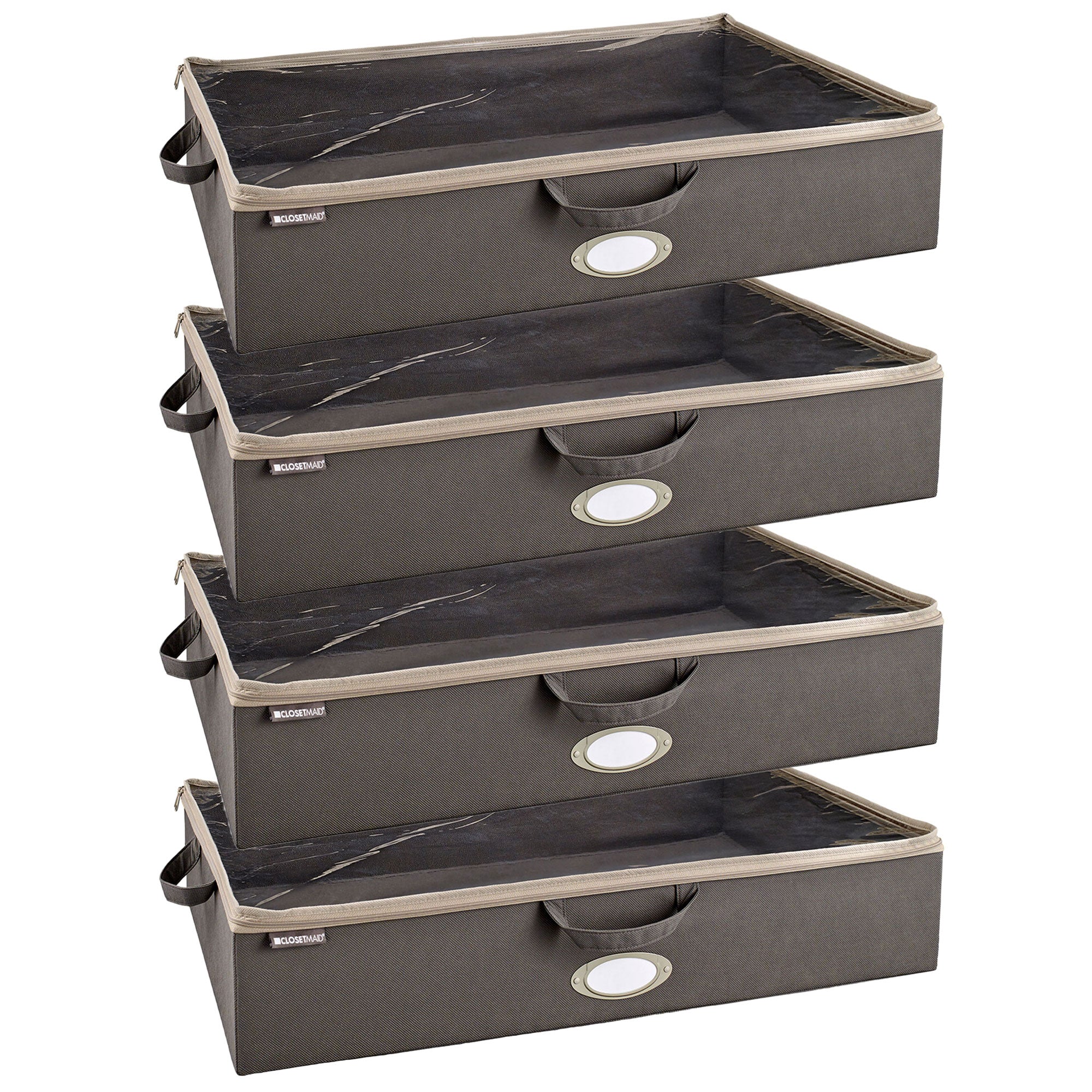 ClosetMaid Fabric Organizer Multiple Item Storage Zip Bag, Charcoal (4 Pack) - VMInnovations