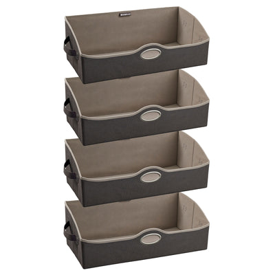 ClosetMaid Large Fabric Organizer Multiple Item Storage Bin, Charcoal (4 Pack) - VMInnovations