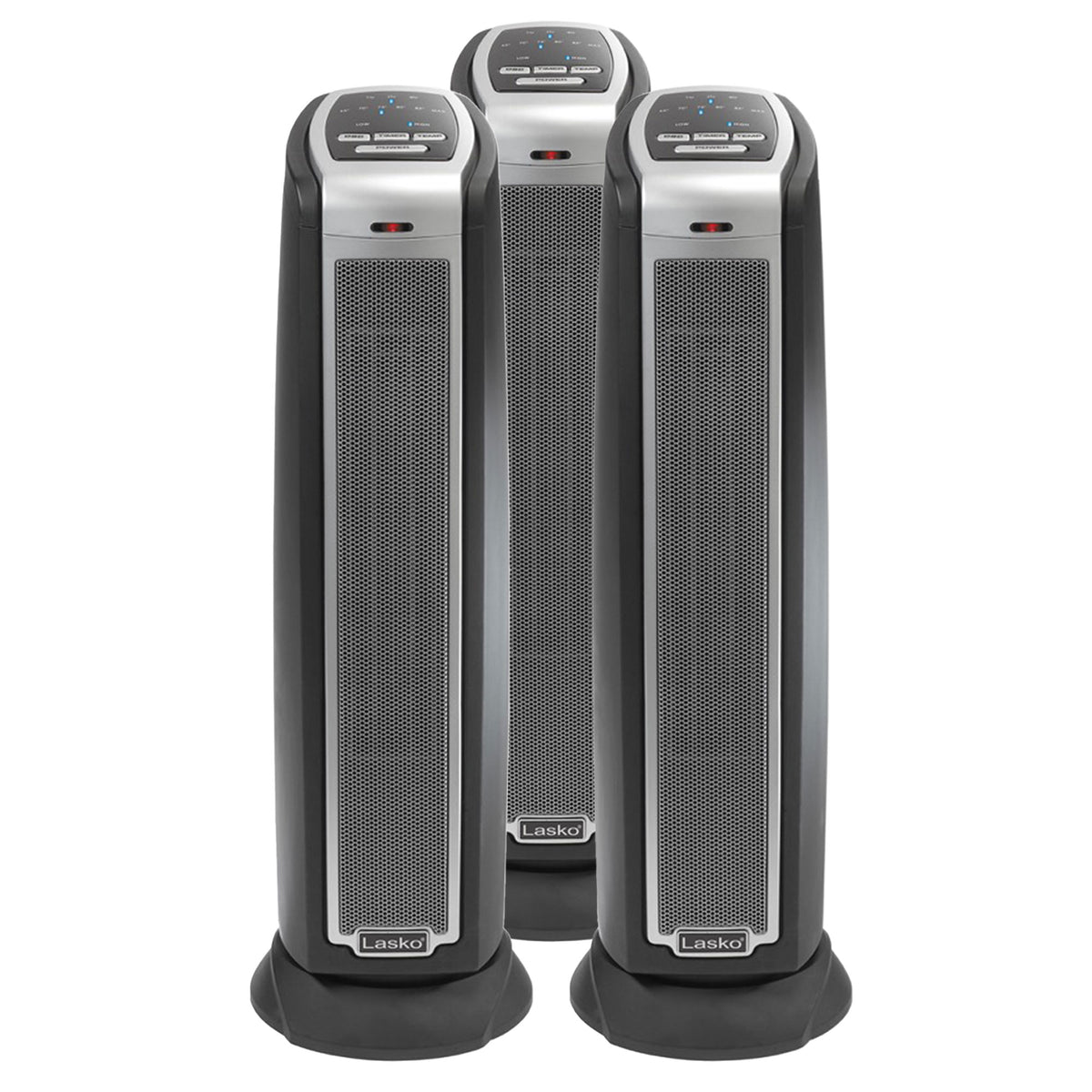 Lasko Portable Electric 1500W Oscillating Ceramic Tower Space Heater (3 Pack)