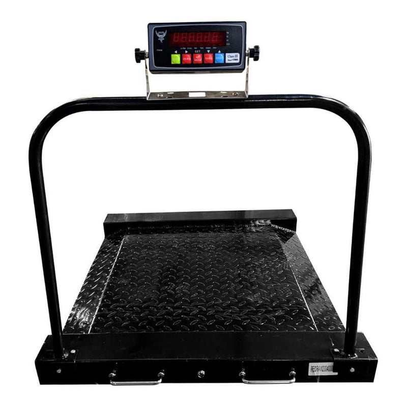 PEC Scales Medical Wheelchair Scale w/ Dual Ramp & Handlebar, 1000lb Max x 0.2lb