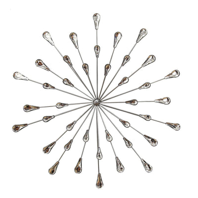Stratton Home Decor Silver Acrylic Burst 16x16x1.75 In Metal Wall Art Decoration
