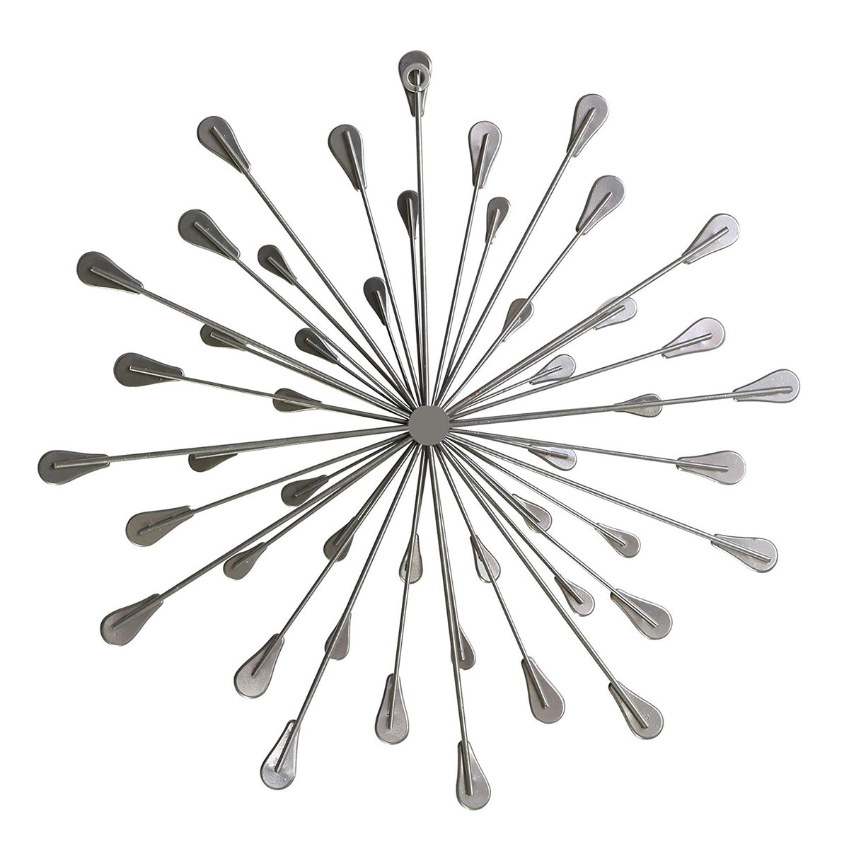 Stratton Home Decor Silver Burst 16x16 In Metal Wall Art Decoration (Open Box)