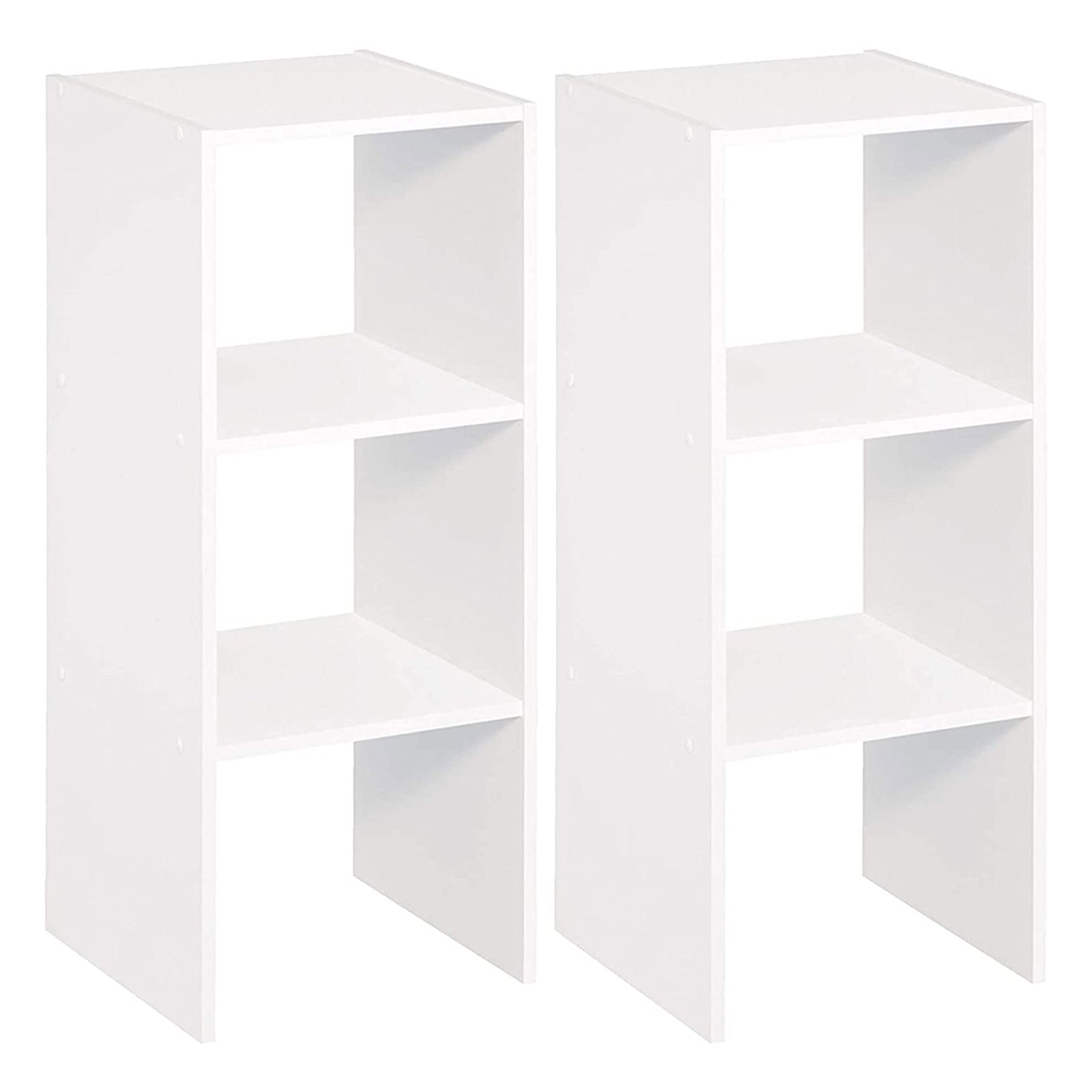 ClosetMaid Decorative Home Stackable 2-Cube Organizer Storage, White (3 Pack) - VMInnovations