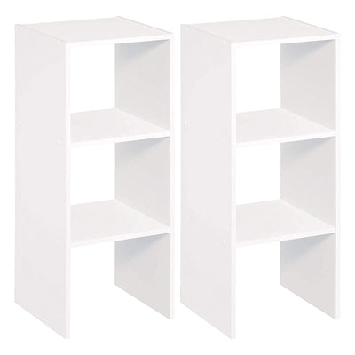 ClosetMaid Decorative Home Stackable 2-Cube Organizer Storage, White (3 Pack) - VMInnovations