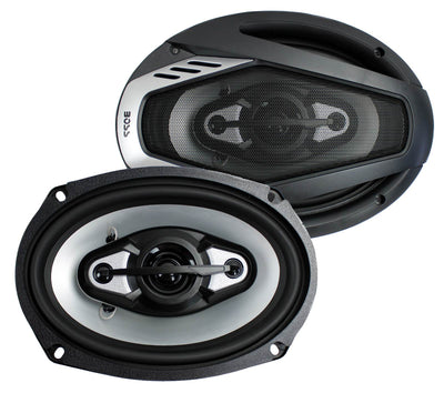 QPower Angled 6 x 9 Inch Speaker Box (2 Pack) & BOSS ONYX NX694 Speaker (2 Pack)