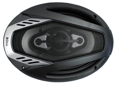 QPower Angled 6 x 9 Inch Speaker Box (2 Pack) & BOSS ONYX NX694 Speaker (2 Pack)