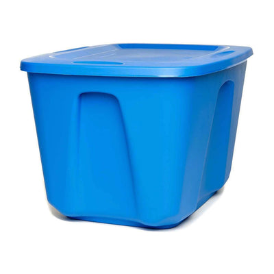 Homz 18 Gallon Standard Plastic Storage Container with Secure Lid, Blue, 8 Pack - VMInnovations