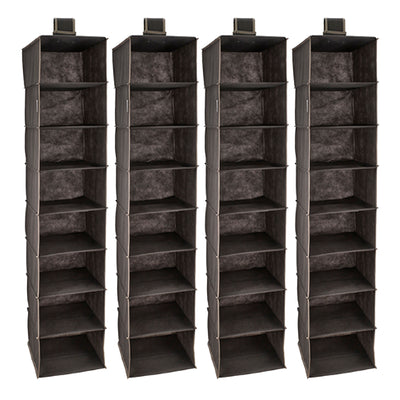ClosetMaid 8 Shelf Wire Hanging Closet Nonwoven Fabric Organizer, Brown (4 Pack)