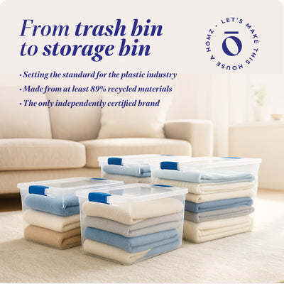 Homz 112 Quart Storage Container 2 Pack with 66 Quart Storage Container 2 Pack