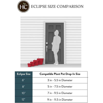 HC Companies 12 Inch Eclipse Planter with Attached Saucer, Slate Blue (Open Box)