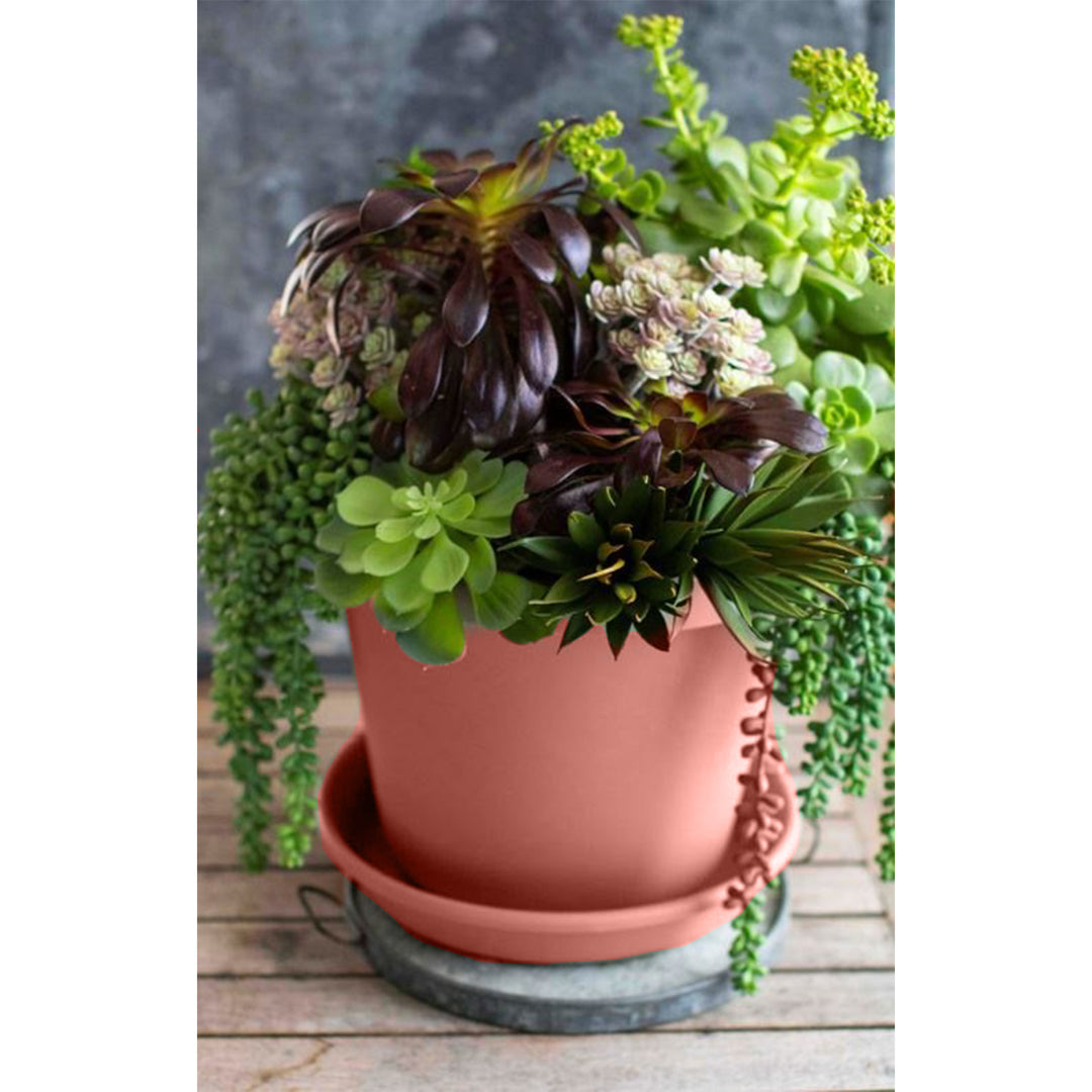 The HC Companies 14" Plastic Classic Pot Planter, Terra Cotta (Open Box)