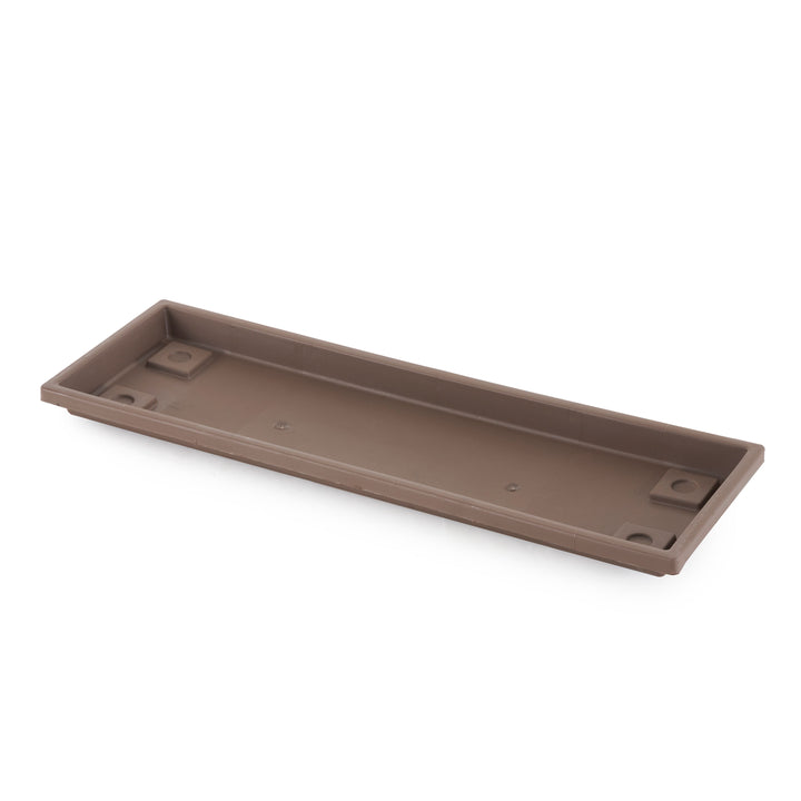 HC Companies Farmhouse Venetian 24 Inch Rectangular Flower Box Saucer, Chocolate