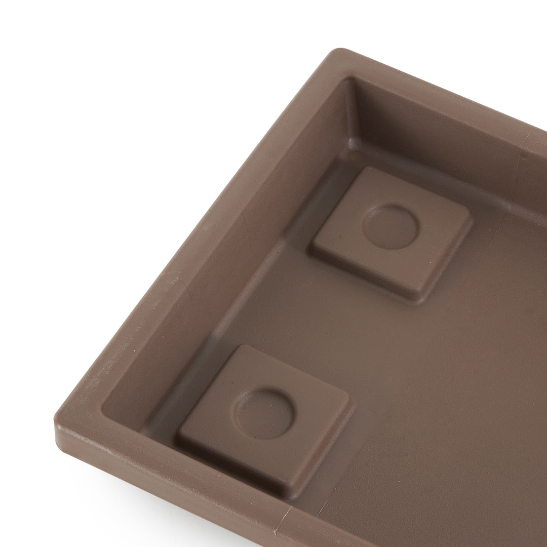 HC Companies Farmhouse Venetian 24 Inch Rectangular Flower Box Saucer, Chocolate