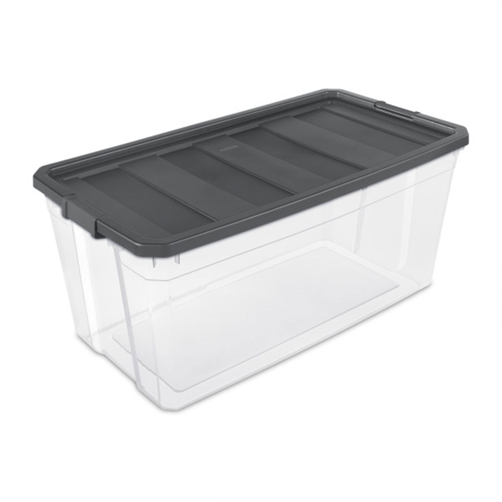Sterilite 200 Quart Clear Stackable Latching Storage Box Container, Grey, 6 Pack - VMInnovations
